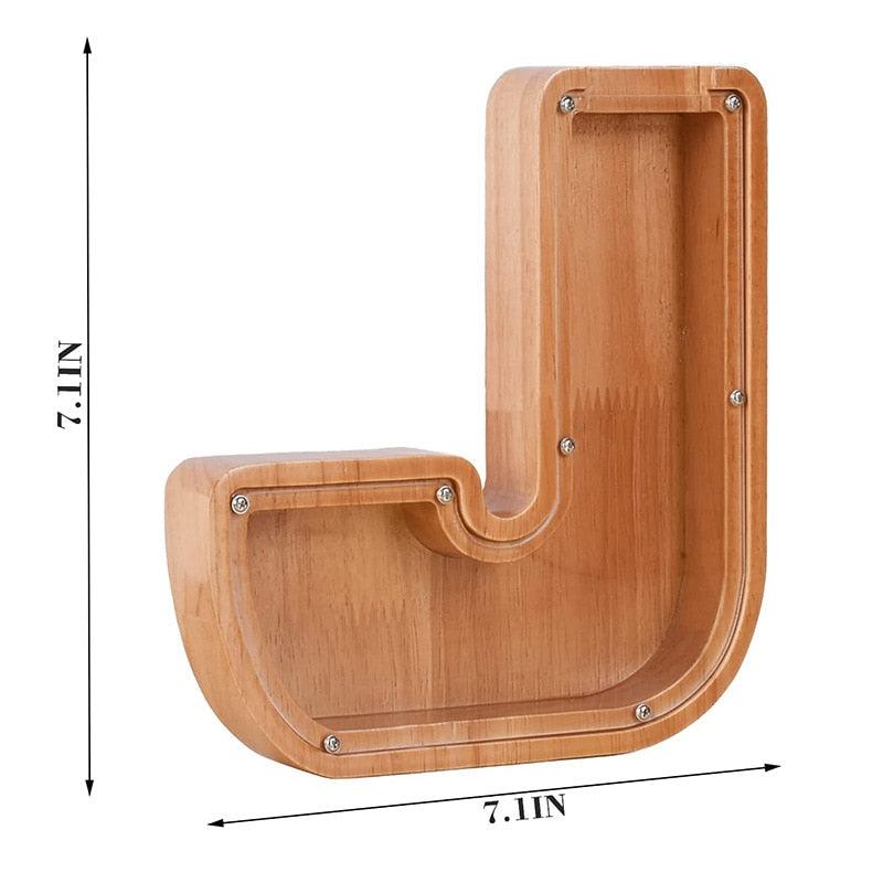 Tirelire en forme de lettre et en bois - Stockmania