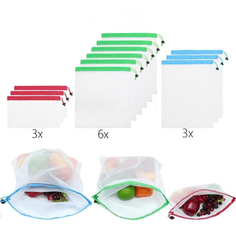ECO SAC - 12x Sacs en maille de conservation réutilisables - Stockmania