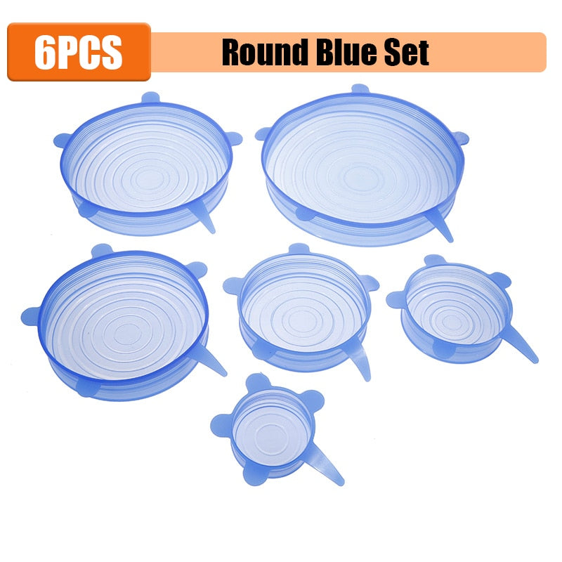 Lot de 12 Couvercles en silicone extensible