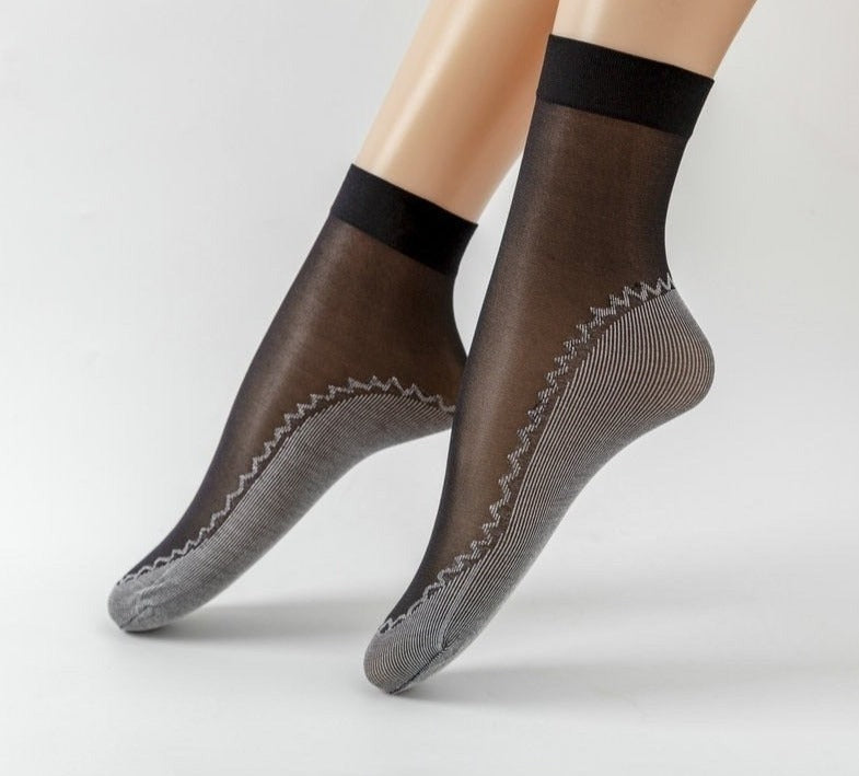 4x Bas transparents et antidérapants