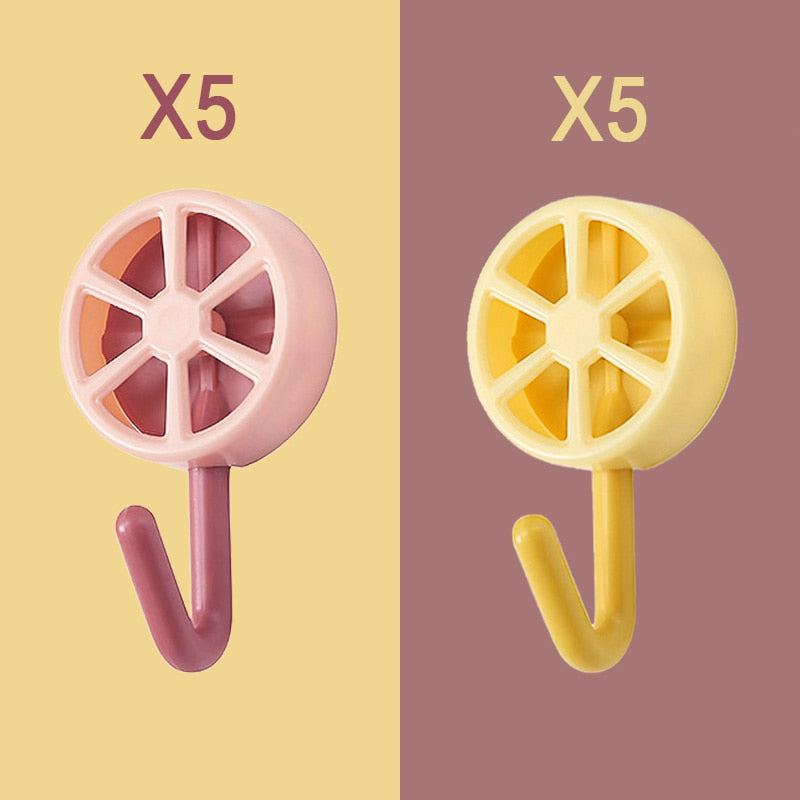 Lot de 10 crochets muraux auto-adhésifs colorés