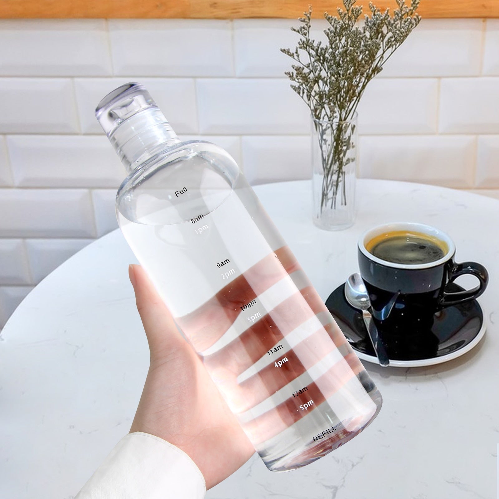 Gourde de motivation avec graduation horaire