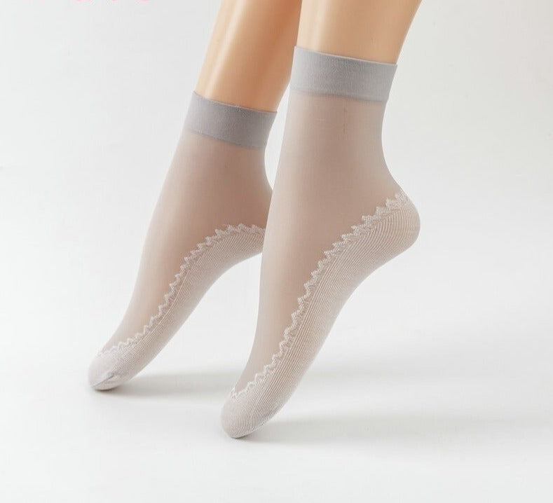 4x Bas transparents et antidérapants