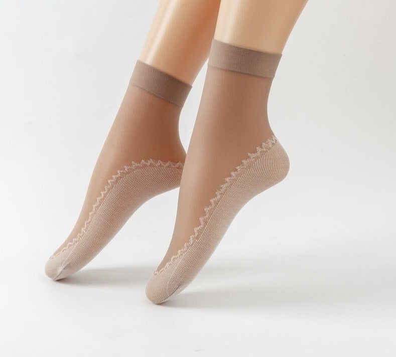 4x Bas transparents et antidérapants