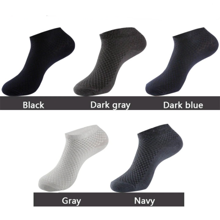 Socquettes respirantes en fibre de bambou (x5)