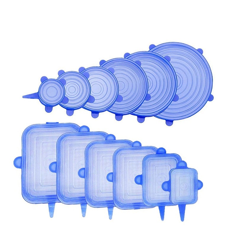 Lot de 12 Couvercles en silicone extensible