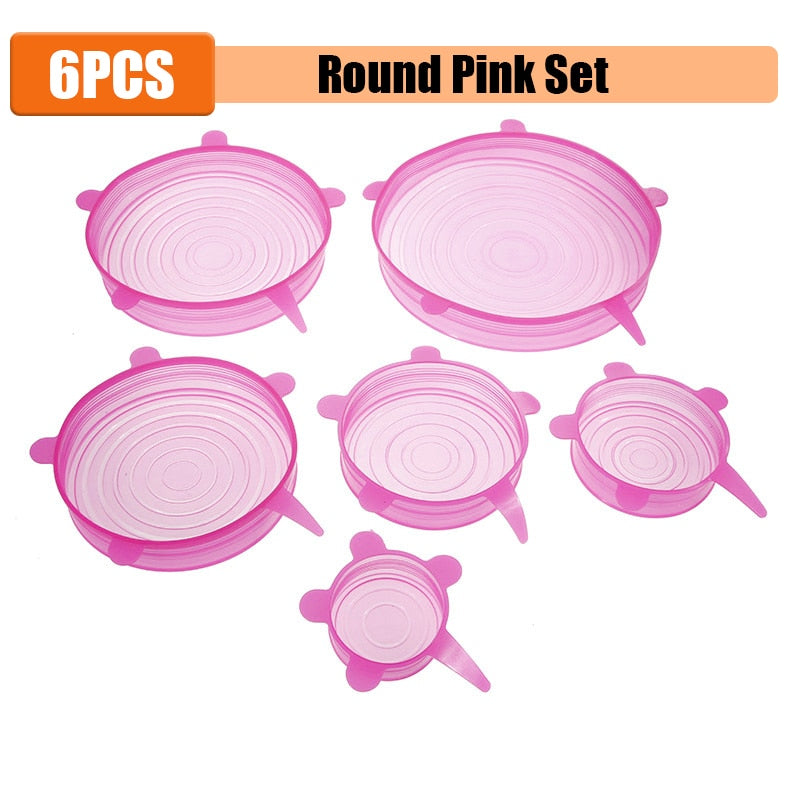 Lot de 12 Couvercles en silicone extensible