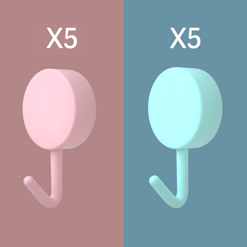 Lot de 10 crochets muraux auto-adhésifs colorés