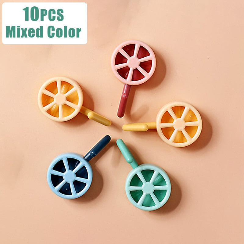 Lot de 10 crochets muraux auto-adhésifs colorés