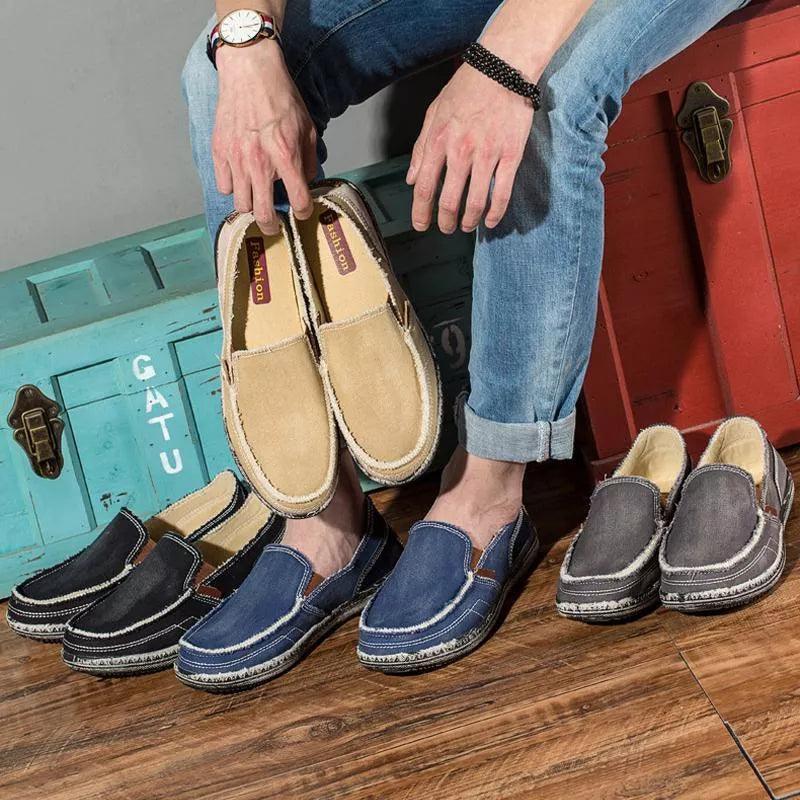 Mocassins en toile denim délavé - Stockmania