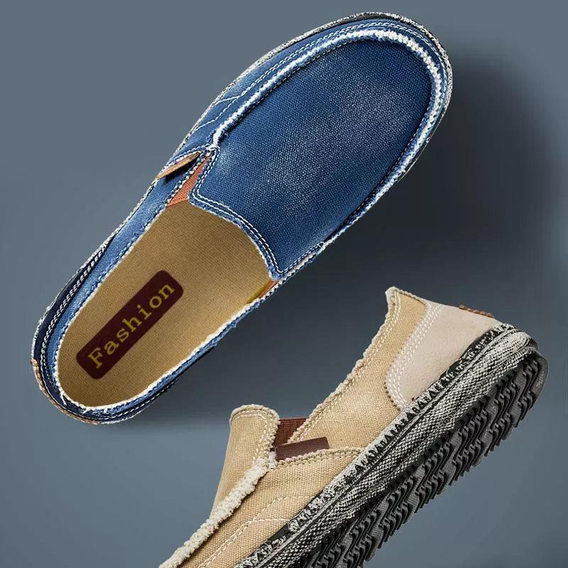 Mocassins en toile denim délavé - Stockmania