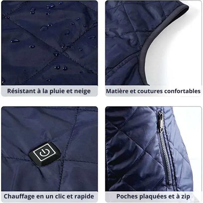 Doudoune Chauffante 4 Zones Sans Manche