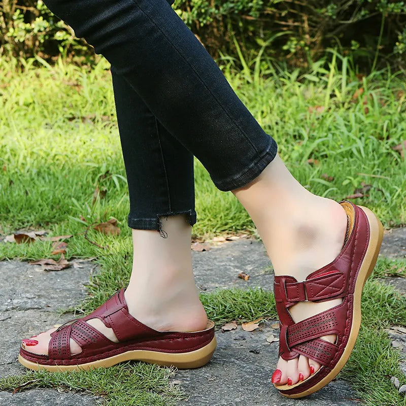 Sandales Mules Orthopédiques à Plateforme Femme – Multi-Brides