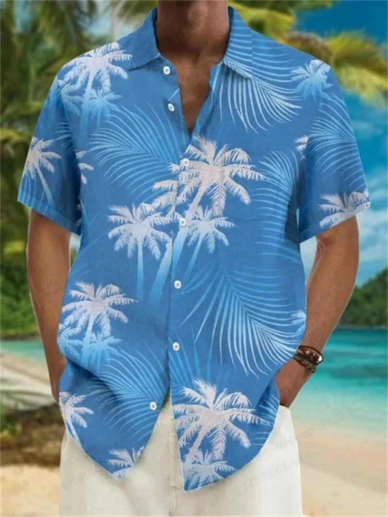 Chemise Hawaïenne à Manches Courtes & Motifs Tropicaux