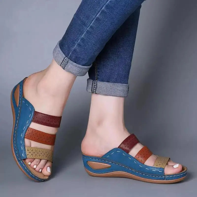 Sandales Mules Orthopédiques à Plateforme Femme – Multi-Brides