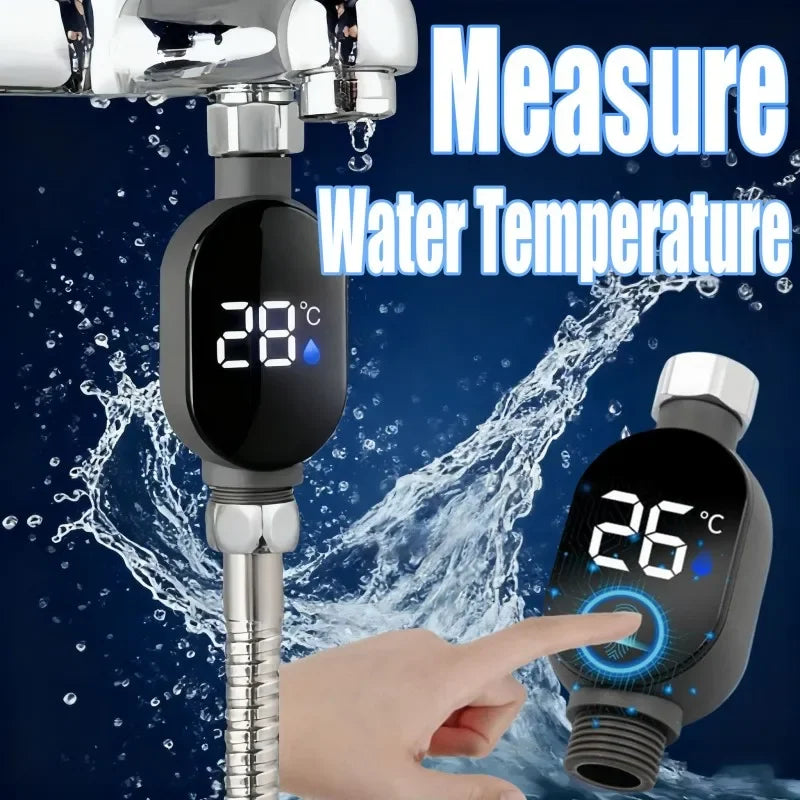 Thermomètre de Douche Numérique LED Installation Facile sur Robinet et Pommeau - 1 ACHETÉ = 1 OFFERT