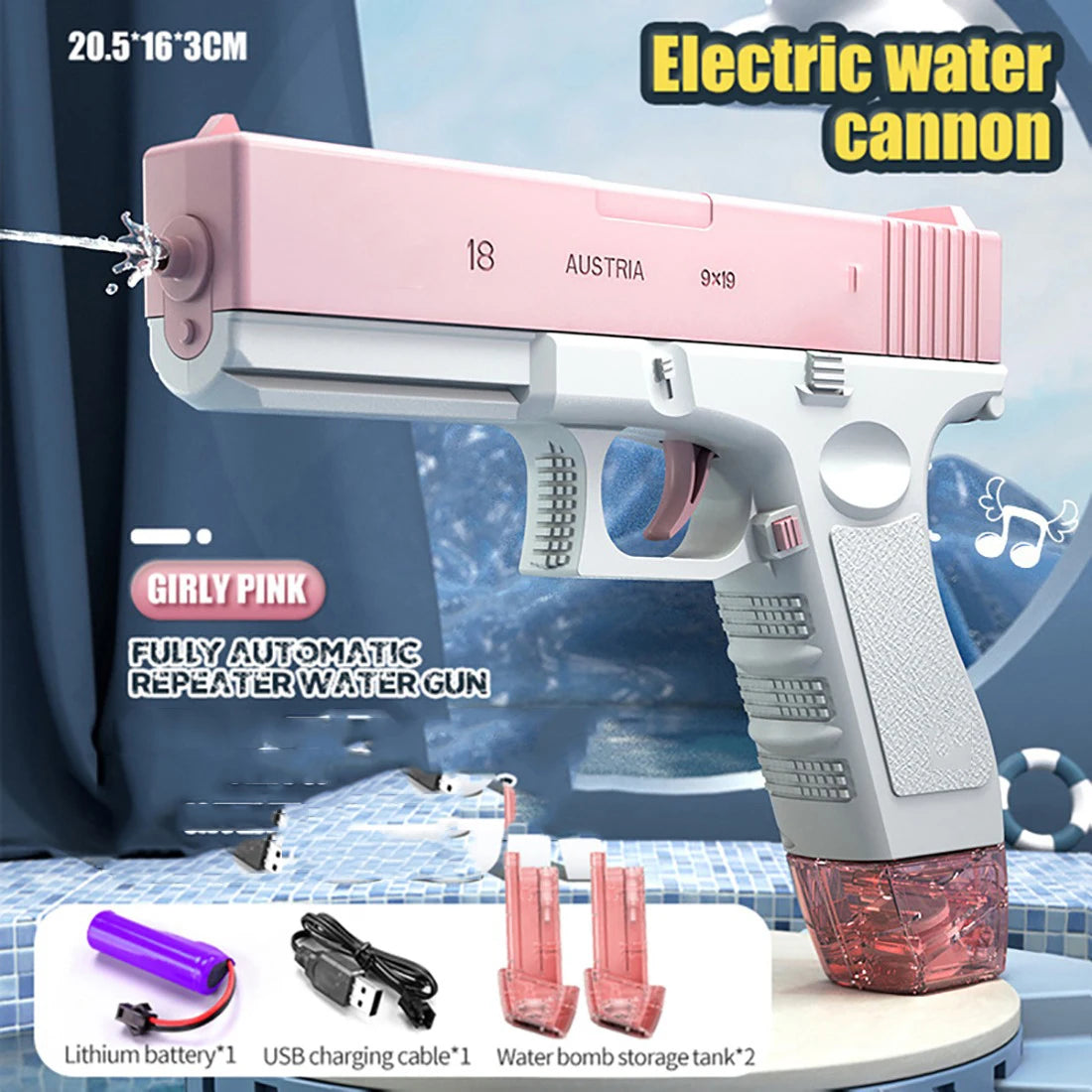 Pistolet à eau électrique rechargeable — haute pression