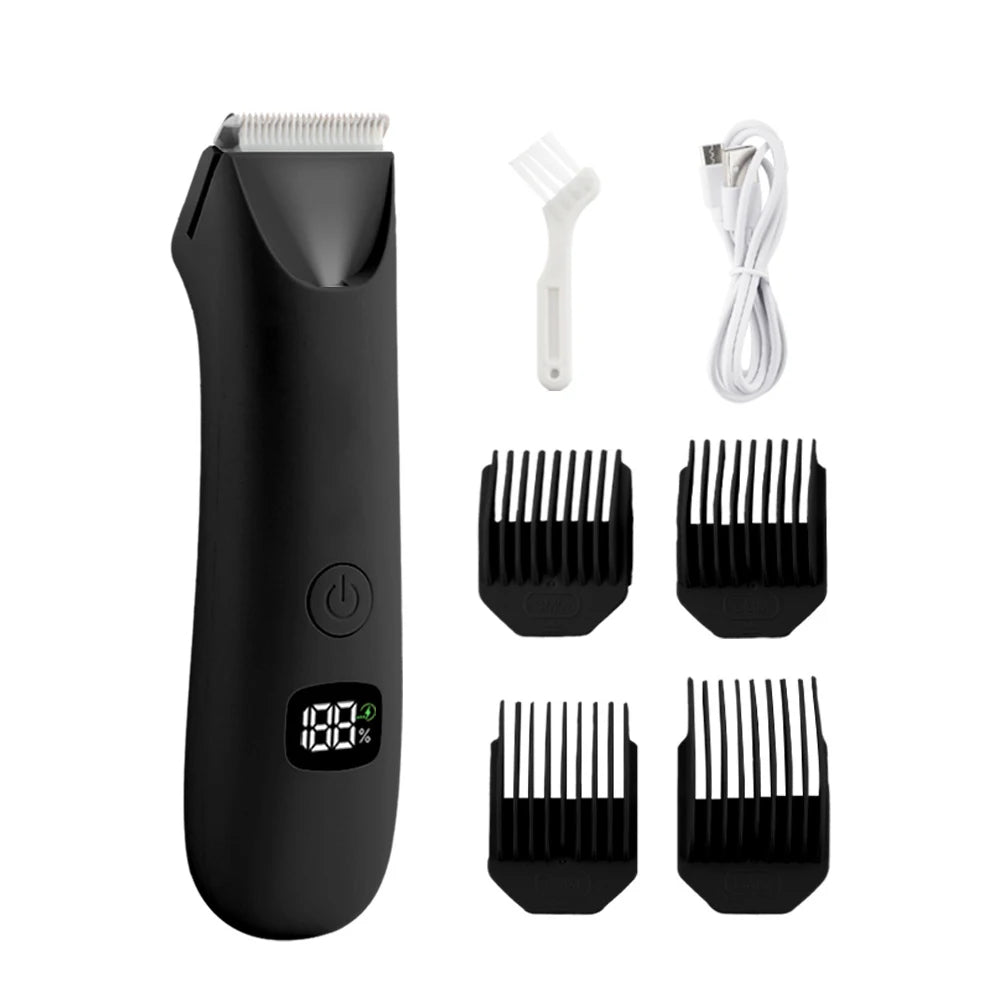 Tondeuse Intime Électrique Homme & Femme – Rasoir Corps, Pubis & Bikini – Étanche et Rechargeable USB-C