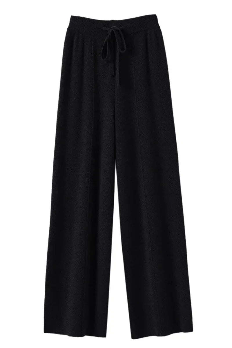 Pantalon en Maille tricoté Coupe droite & Taille élastique