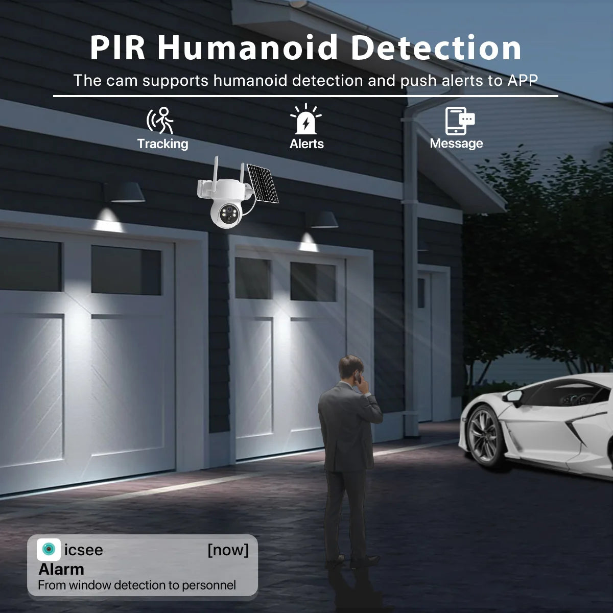 Caméra de Surveillance Solaire WiFi PTZ 360° Sans Fil - 4MP