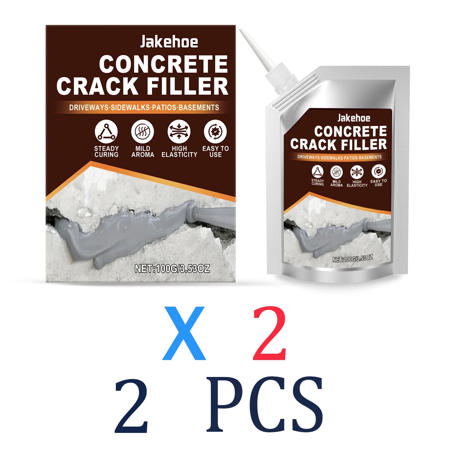 2x Scellant pour fissures béton — séchage rapide, imperméable