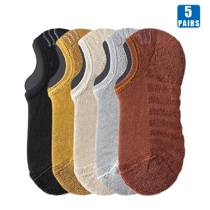 Chaussettes Invisibles Respirantes en Coton Texturé Antidérapant - Homme