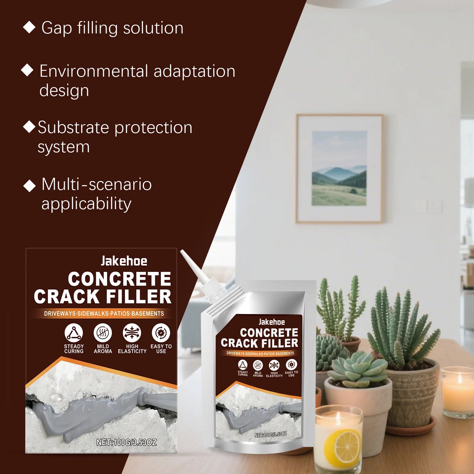 2x Scellant pour fissures béton — séchage rapide, imperméable