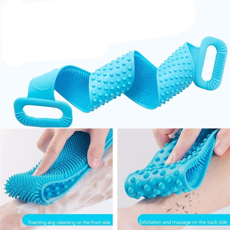 Brosse de douche exfoliante en silicone