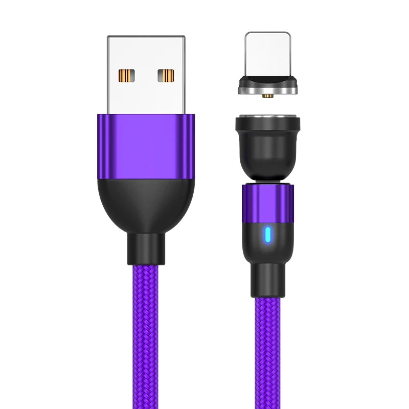 Câble Magnétique USB 3 en 1 à Rotation 540° - 3 mètres