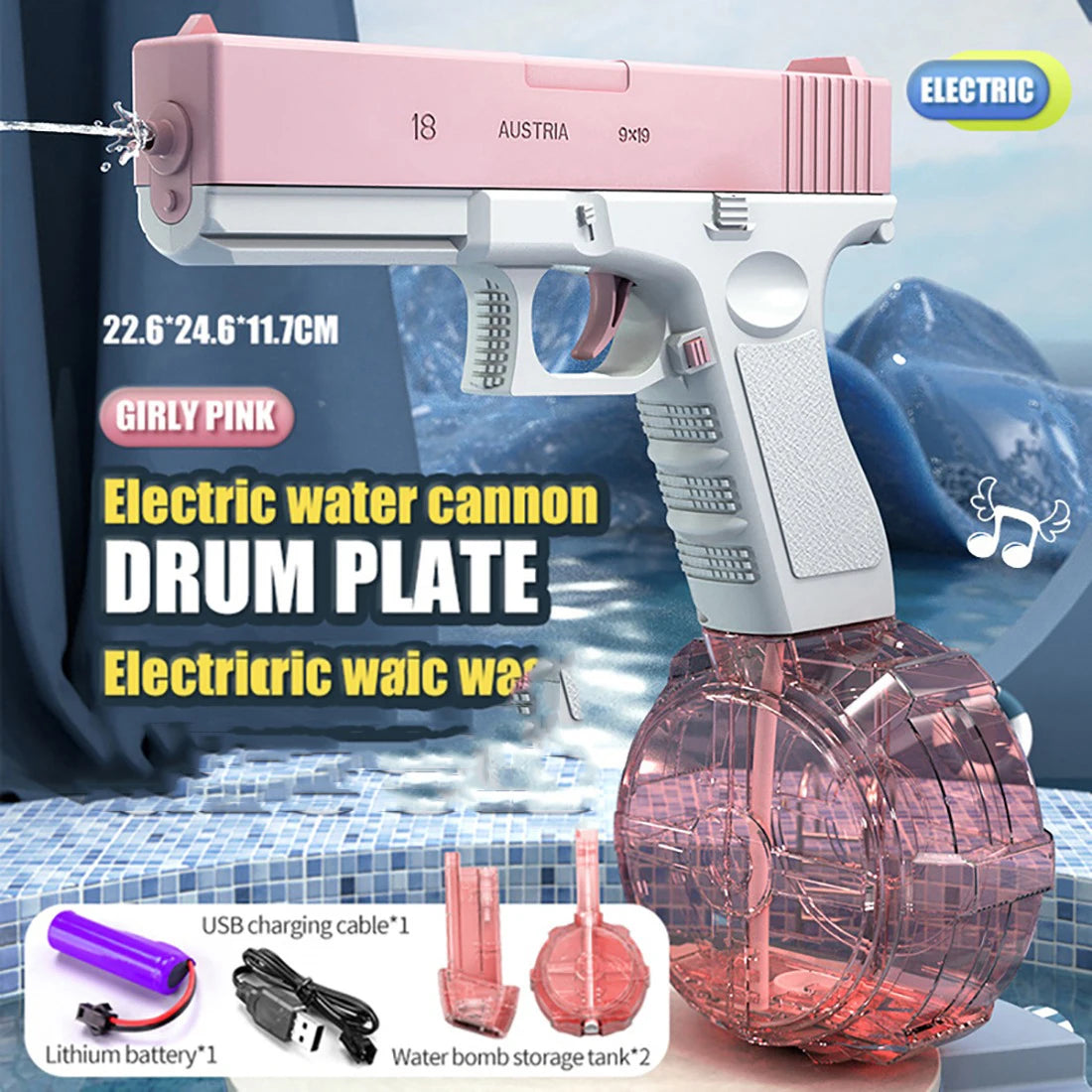 Pistolet à eau électrique rechargeable — haute pression