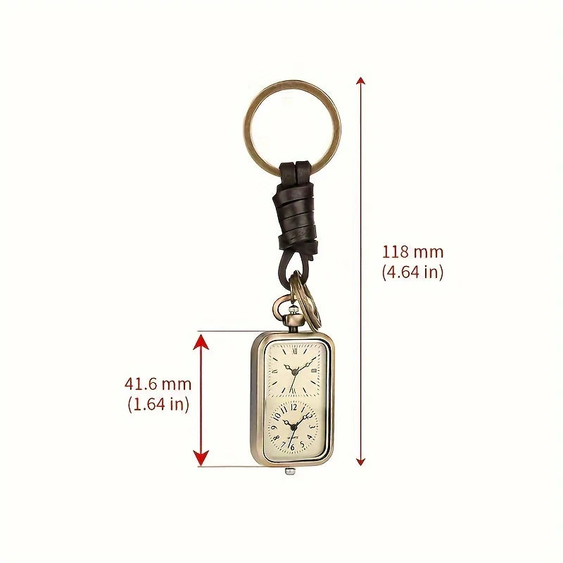 Montre Porte-clés Vintage à Double Cadran