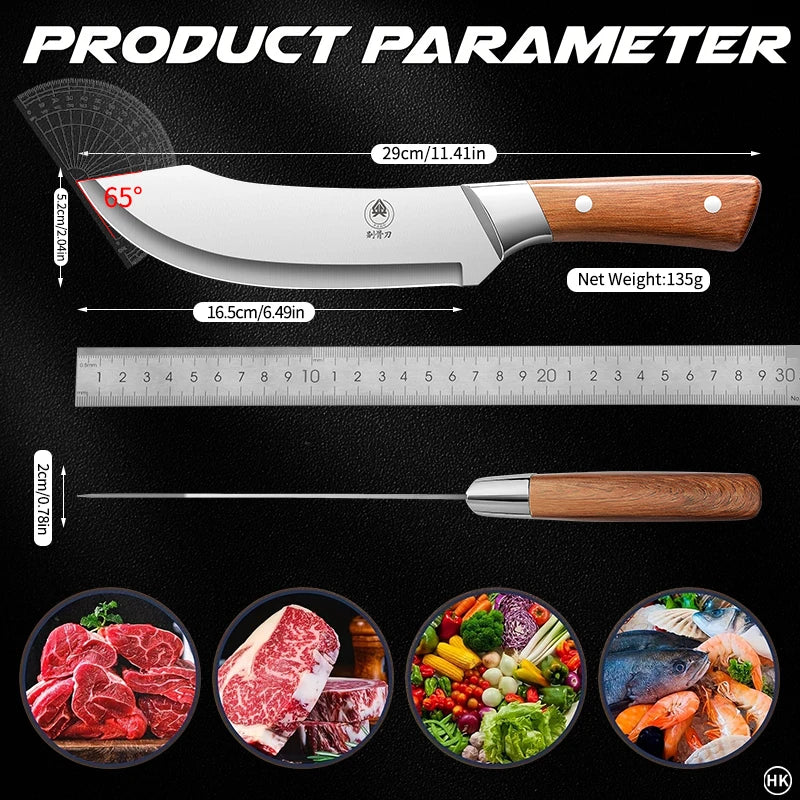 Couteau de Boucher Ultra Tranchant en Acier Inox