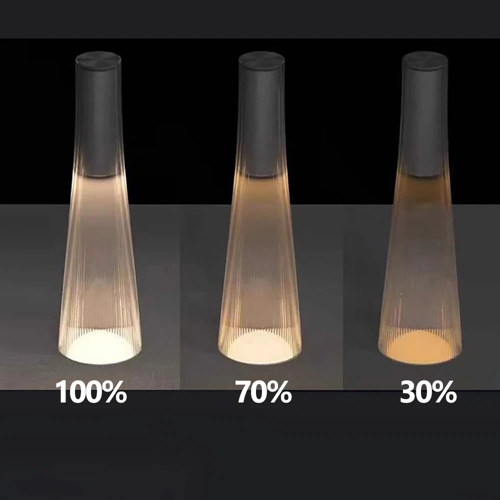 Lampe de Table Cône Rechargeable USB en Acrylique Tacile Réglable