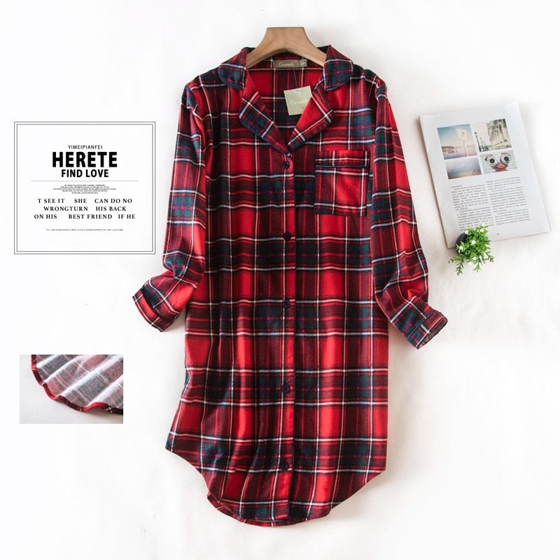 Chemise de nuit en coton & flanelle