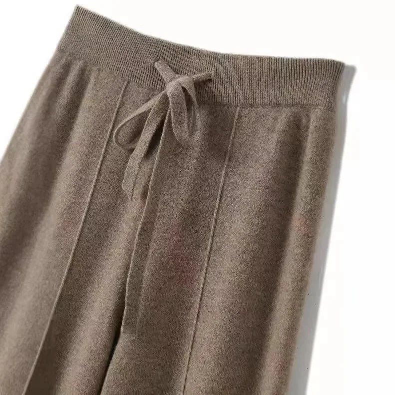 Pantalon en Maille tricoté Coupe droite & Taille élastique