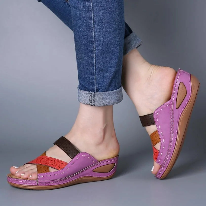 Sandales Mules Orthopédiques à Plateforme Femme – Multi-Brides