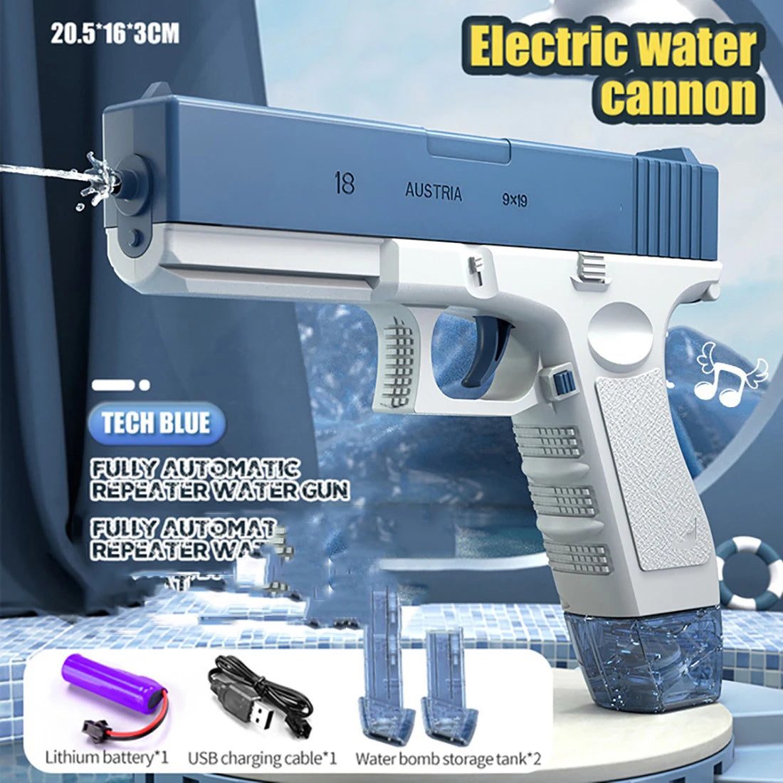 Pistolet à eau électrique rechargeable — haute pression