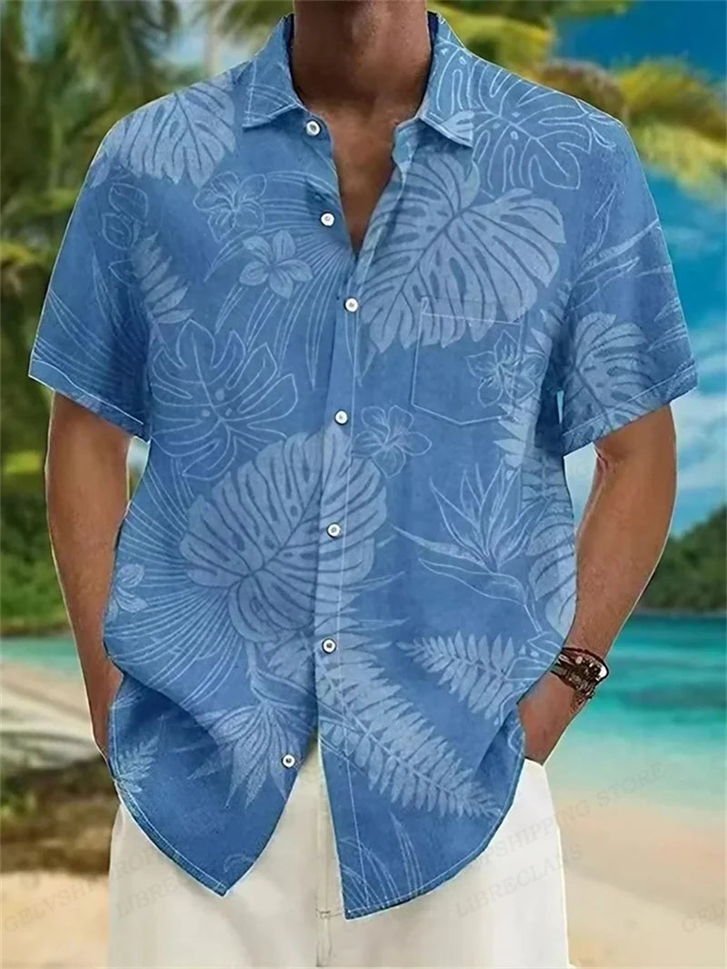 Chemise Hawaïenne à Manches Courtes & Motifs Tropicaux