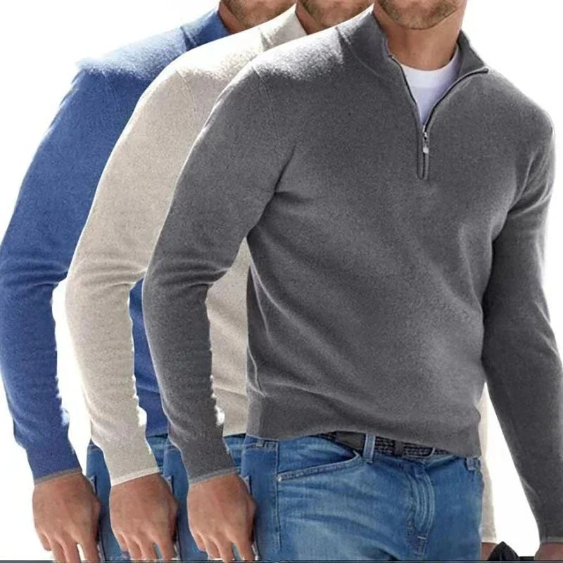 Pull décontracté à col cheminé à zip