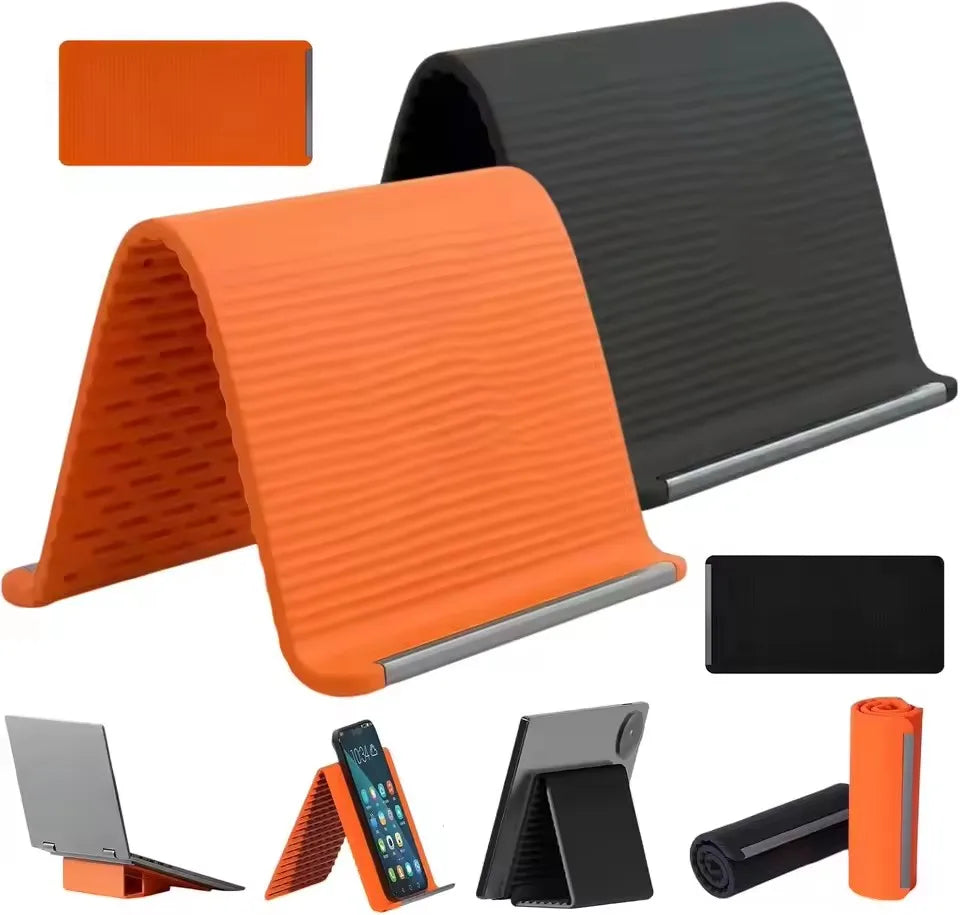 Support téléphone et tablette pliable en silicone — réglable multi-angles