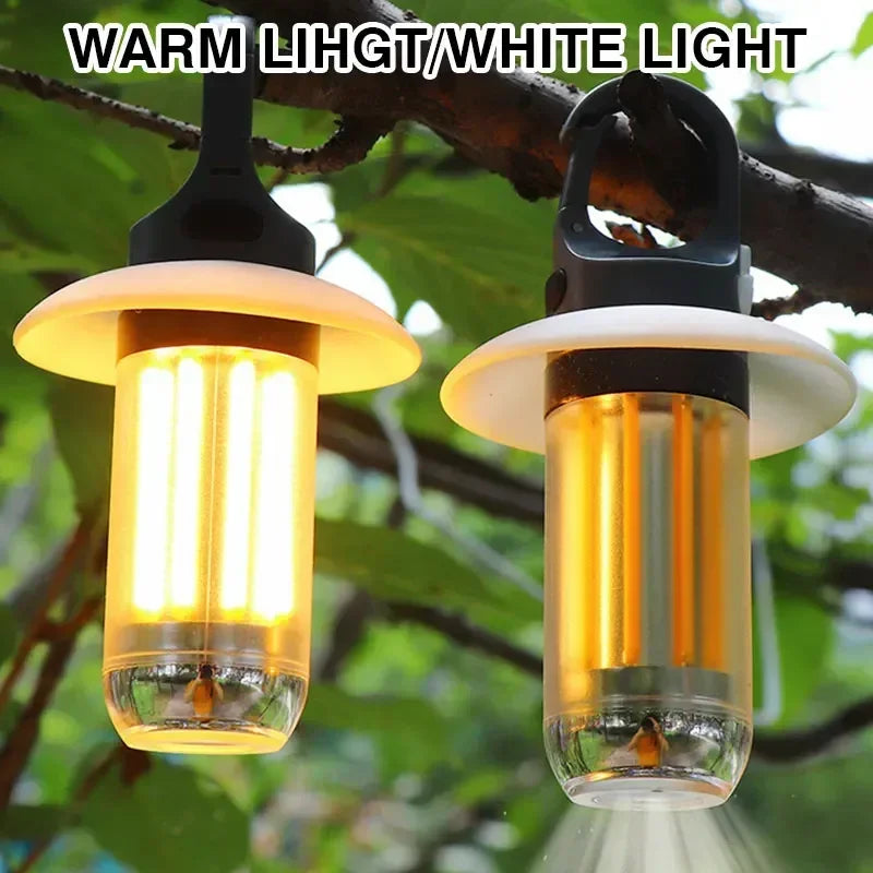 Lot de 2 Lampes Torche de Camping Rechargeable avec Mousqueton 5 Modes d’Éclairage & 8 LED - Idéale Tente, Randonnée & Extérieur