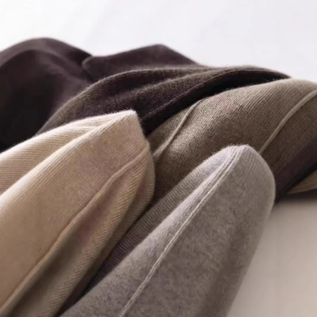 Pantalon en Maille tricoté Coupe droite & Taille élastique