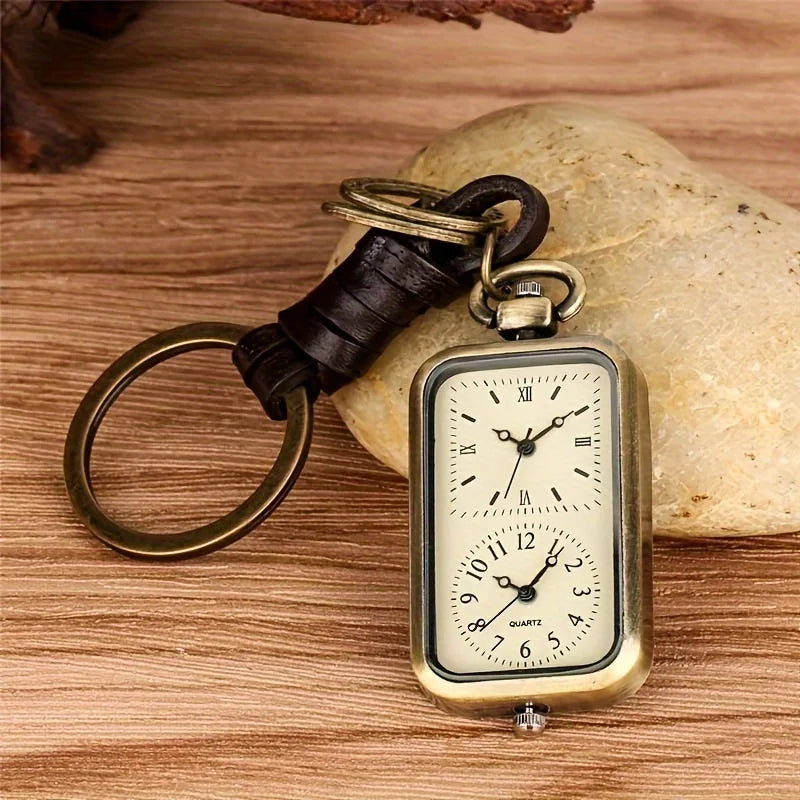 Montre Porte-clés Vintage à Double Cadran