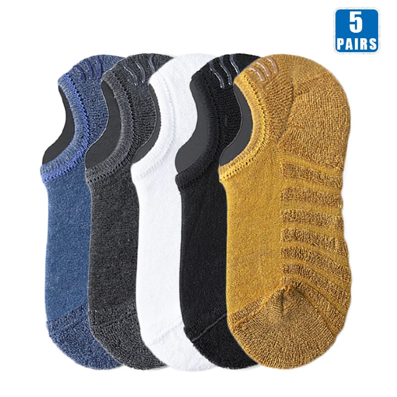 Chaussettes Invisibles Respirantes en Coton Texturé Antidérapant - Homme
