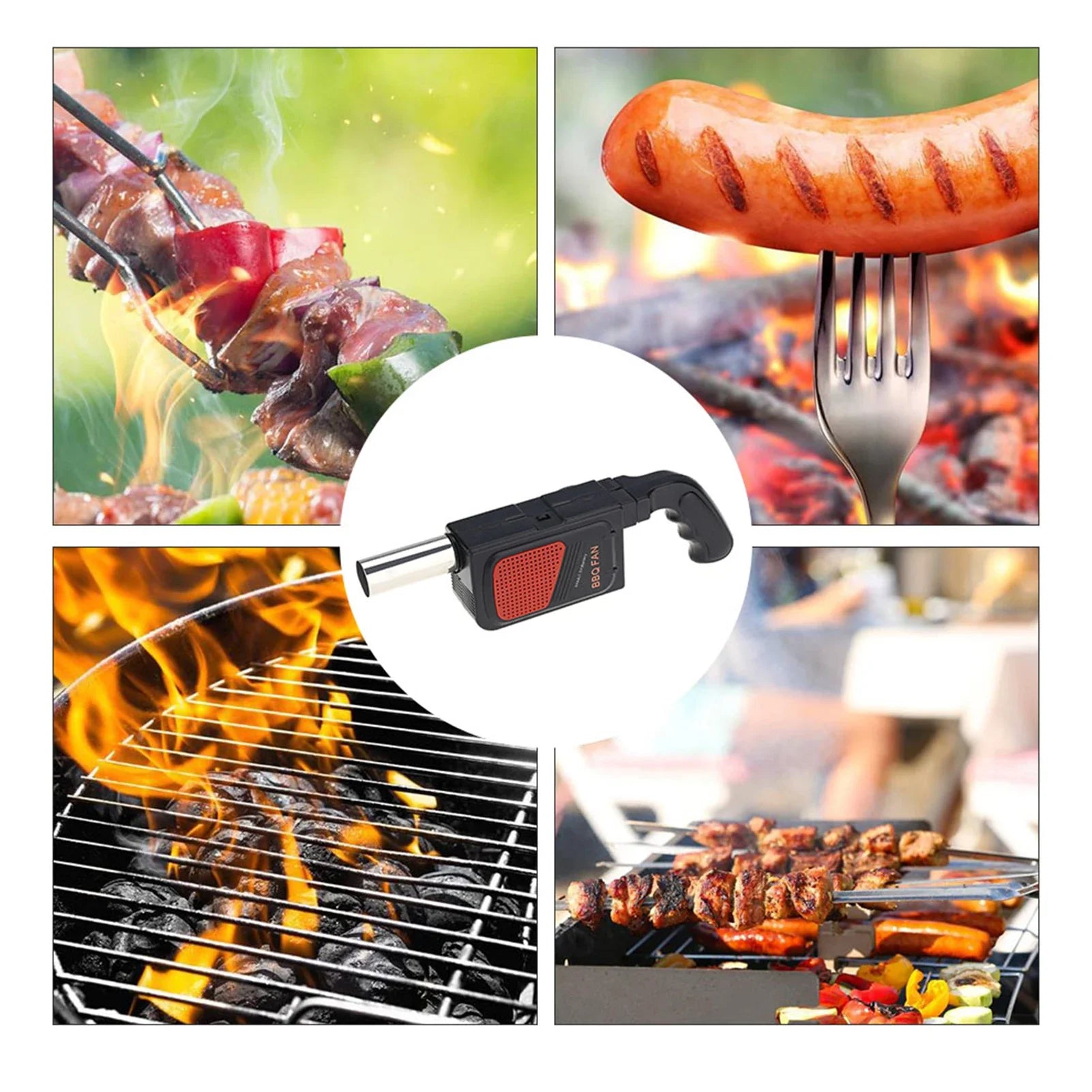 Souffleur Électrique pour Barbecue – Ventilateur d’Air Portable pour Allumer le Feu et Accélérer les Braises