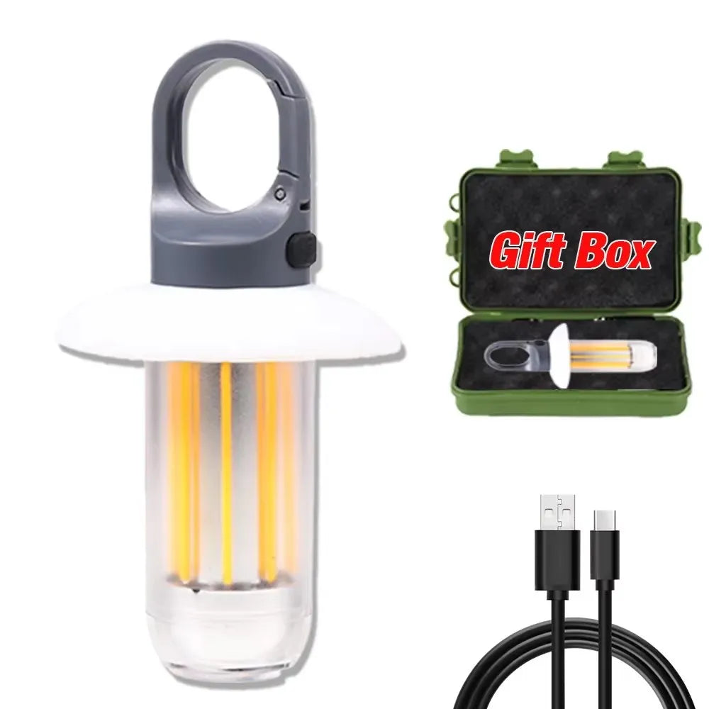 Lot de 2 Lampes Torche de Camping Rechargeable avec Mousqueton 5 Modes d’Éclairage & 8 LED - Idéale Tente, Randonnée & Extérieur