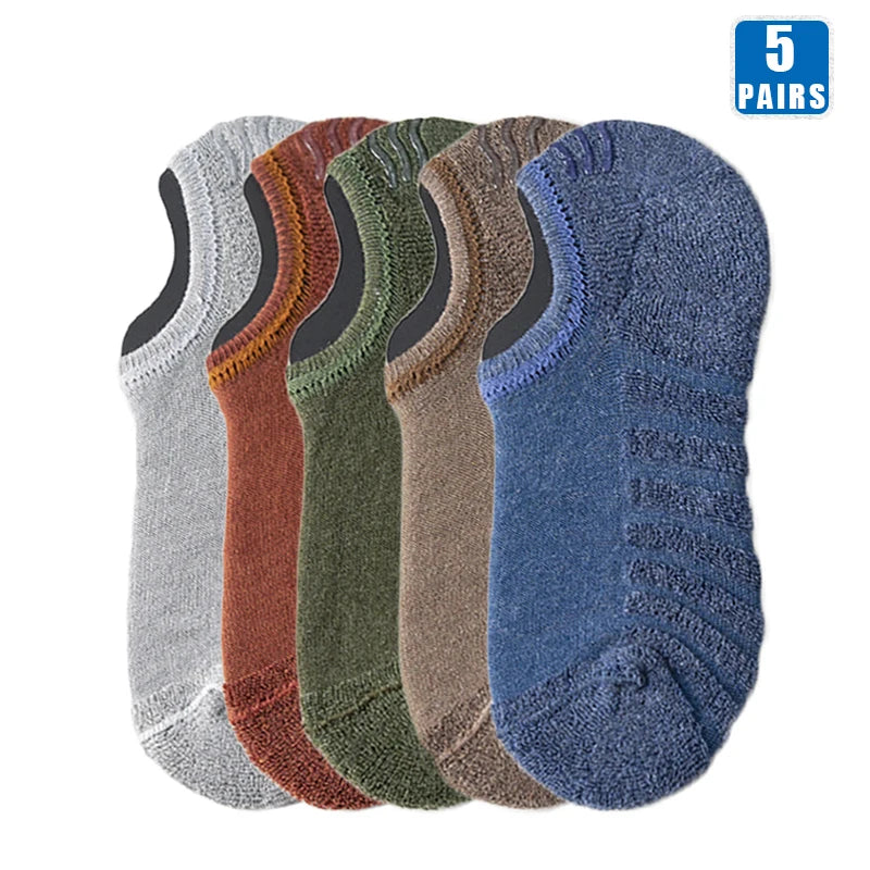 Chaussettes Invisibles Respirantes en Coton Texturé Antidérapant - Homme