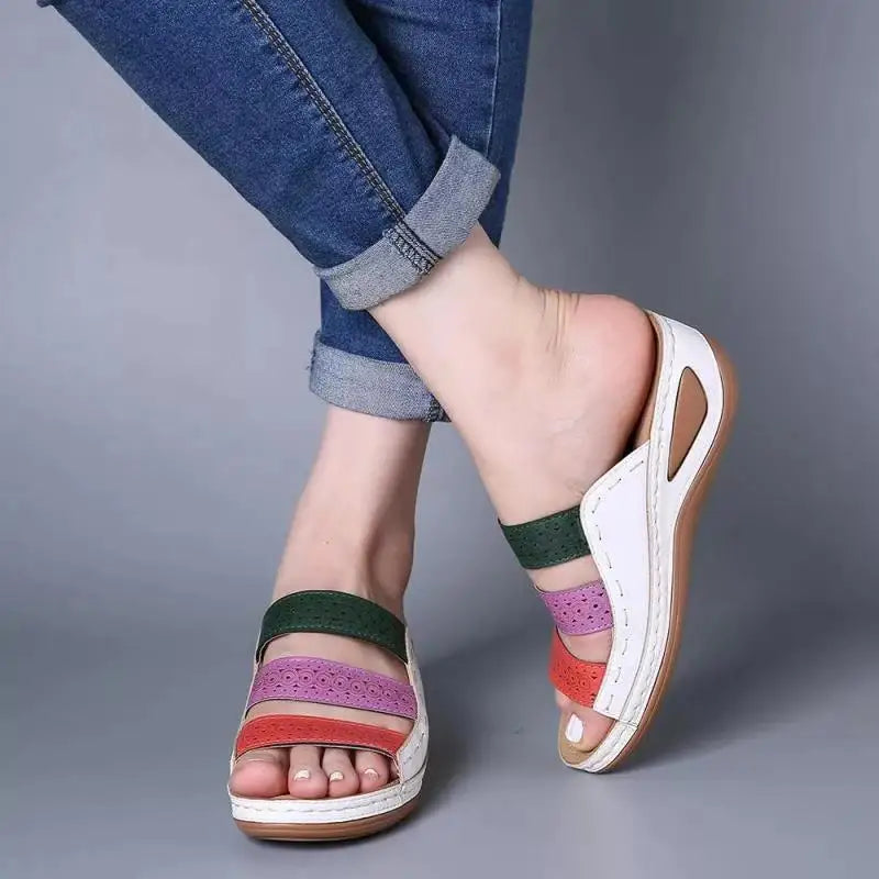 Sandales Mules Orthopédiques à Plateforme Femme – Multi-Brides