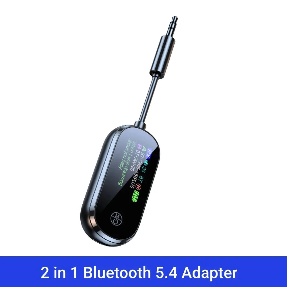 Adaptateur Bluetooth 5.4 2-en-1 Émetteur Récepteur – Jack 3,5 mm AUX pour TV, PC, Casque, Voiture et Avion