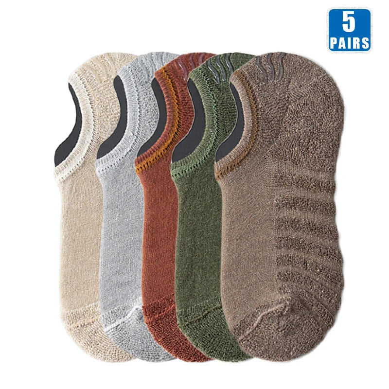 Chaussettes Invisibles Respirantes en Coton Texturé Antidérapant - Homme